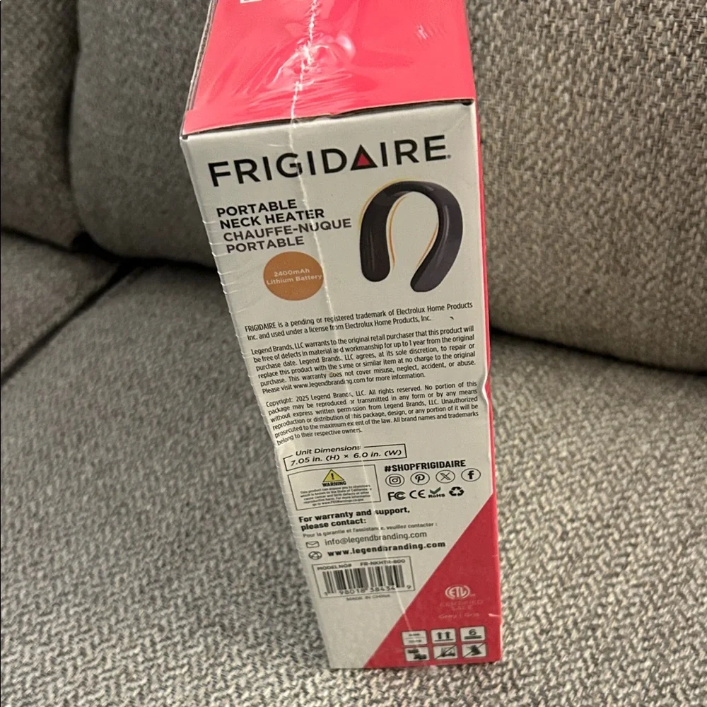 Frigidaire Black Portable Neck Heater - Rechargeable Wearable Warmer